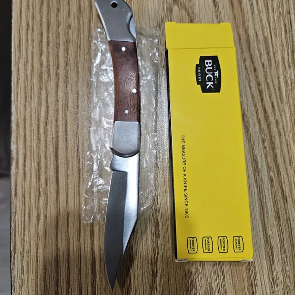 Buck Knives Folding Knife with Wood Handle - Picture 2 of 2